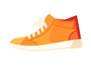 Sarı spor ayakkabı şablonu simgesi izole edildi