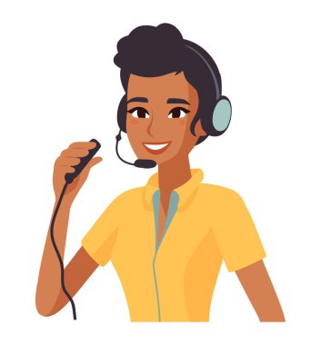 kulaklık simgesine sahip ajan kadın izole edildi