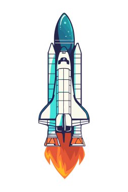 launching spaceship explorer icon isolated clipart