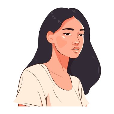 Genç kadın çizilmiş biçim simgesi izole edildi