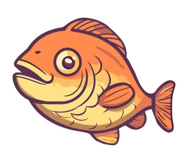fish on white background icon isolated