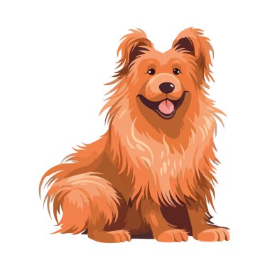 Şirin köpek bakıcılığı, neşeli ve itaatkar ikon izole