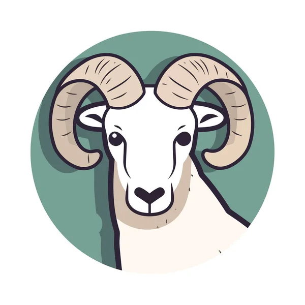Cute Ram Mascot Farm Animal Icon Isolated — Stock Vector