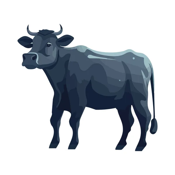 Stojąca Sylwetka Krowy Odizolowana Ikona Wektora — Wektor stockowy