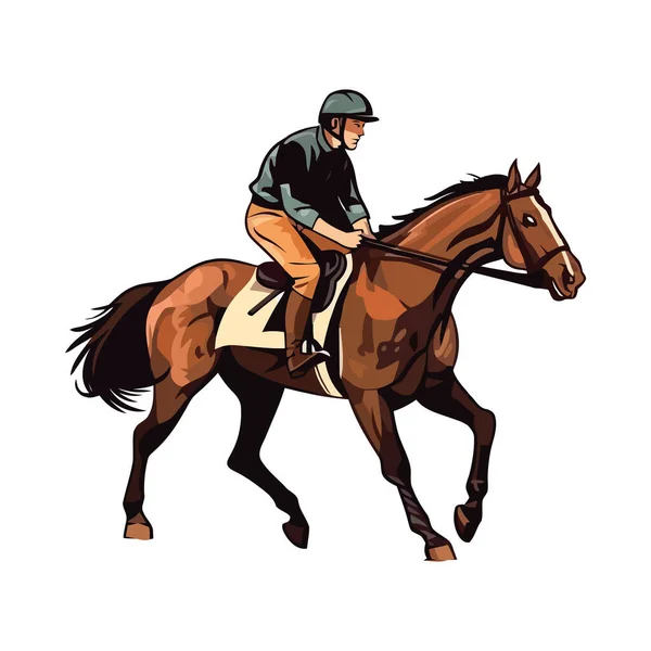 Thoroughbred Horse Racing Speed Competition Icon Isolated — Stock Vector