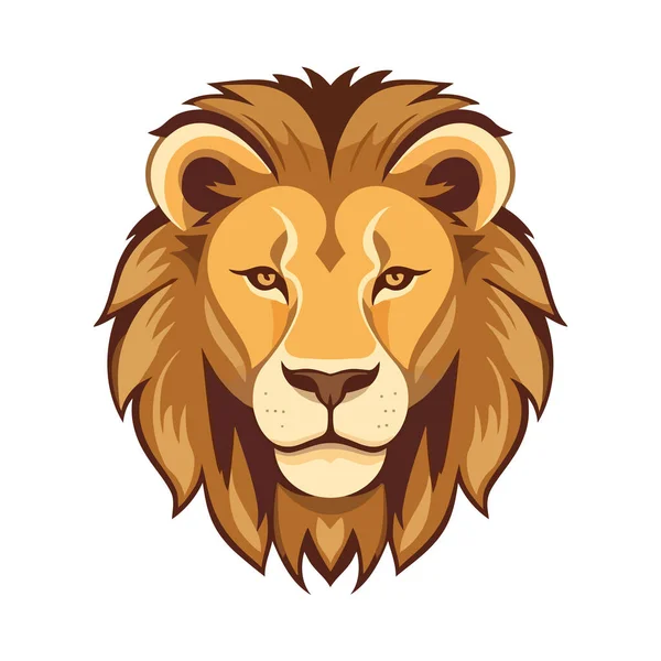 Lion Rugissant Symbole Force Icône Agression Isolé — Image vectorielle