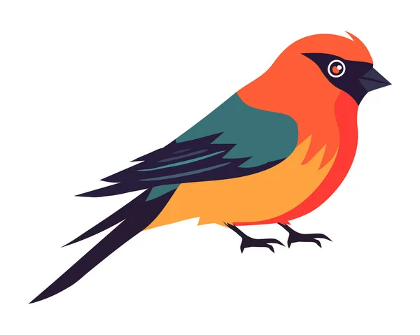Bonito Desenho Animado Pequeno Pássaro Ícone Isolado — Vetor de Stock