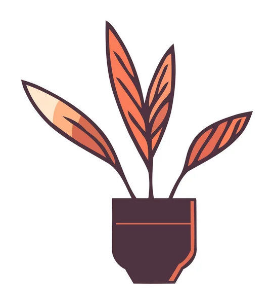 Ikone Der Topfpflanzendekoration Isoliert — Stockvektor