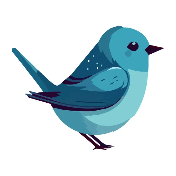 Blauer Vogel Auf Weißem Hintergrund — Stockvektor