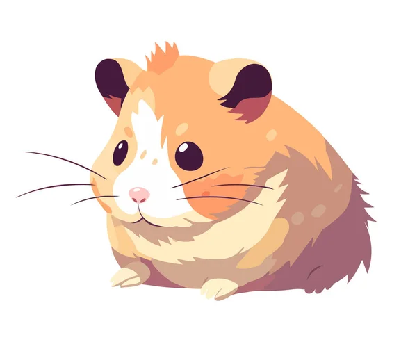 Cute Hamster White Background Icon Isolated — Stock Vector