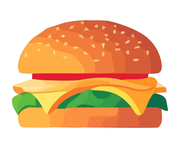 Fast Food Burger Ikone Isoliert — Stockvektor
