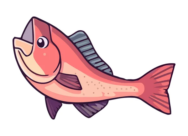 Fish Marine Animal Icon Isolated — Stock Vector