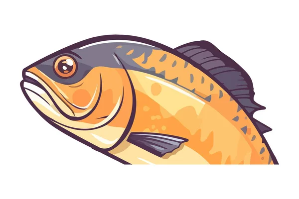 Fish Animal Vector Illustration Icon Isolated — Stock Vector
