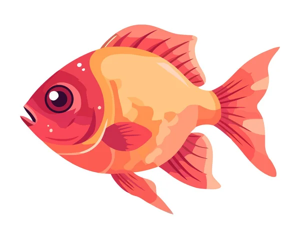 Goldfish White Backdrop Icon Isolated — Stock Vector