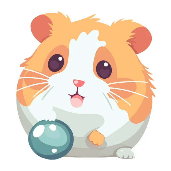 Top Ikonu Olan Şirin Bir Hamster — Stok Vektör