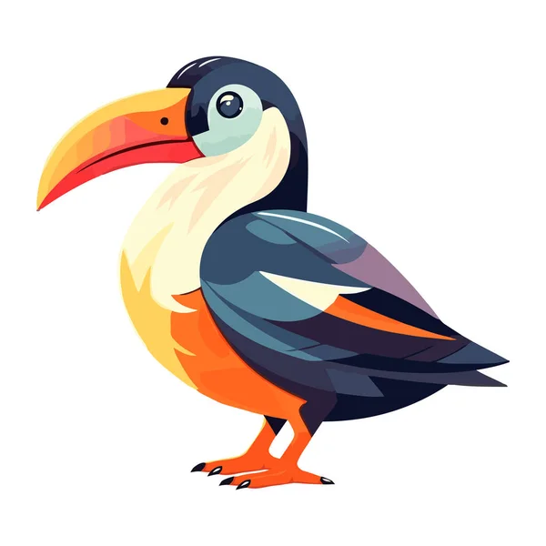 Egzotyczne Słodkie Tukan Ptak Ikona Izolowane — Wektor stockowy