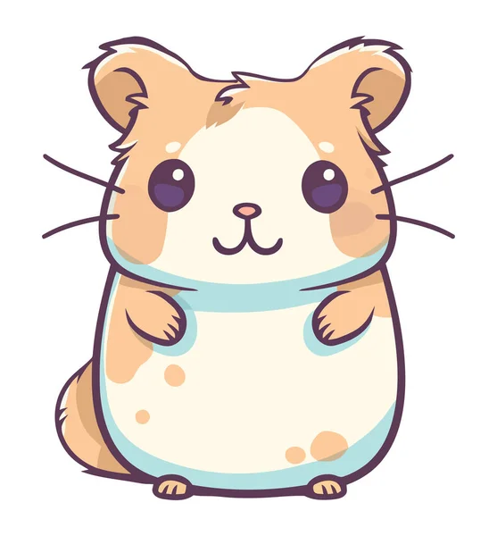 Pequeno Ícone Hamster Bonito Estilo Isolado — Vetor de Stock
