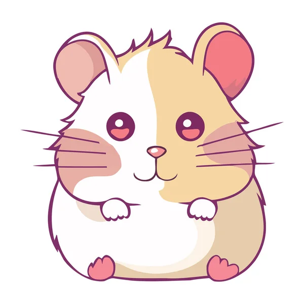 Ícone Bonito Hamster Desenhos Animados Isolado — Vetor de Stock