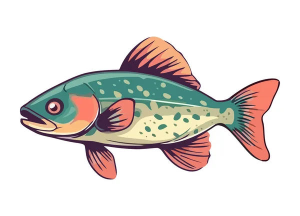 Fisch Symbol Isolierter Design Vektor — Stockvektor