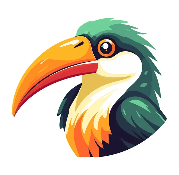 Egzoryczny Ptak Ikona Duży Dziób Izolowany — Wektor stockowy