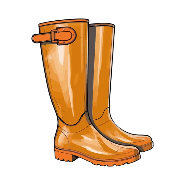 Rubber Boot Protective Workwear Icon Isolated — Stock Vector