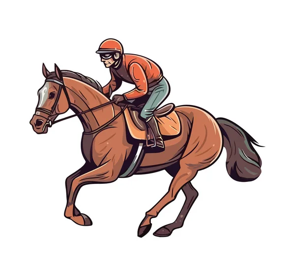 在锦标赛赛马图标中跑的纯种马 — 图库矢量图片