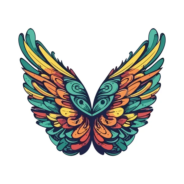 Křídla Peří Symbolizuje Eleganci Svobodu Ikony Izolované — Stockový vektor