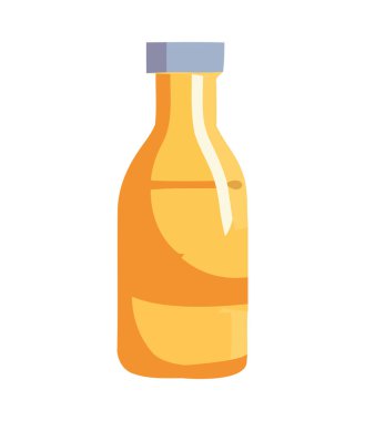 Taze organik sıvı ikon izole edilmiş şeffaf cam şişe