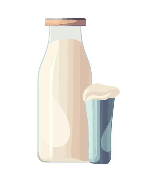 Milk Bottle Nutrition Drink Icon Isolated — Stock Vector