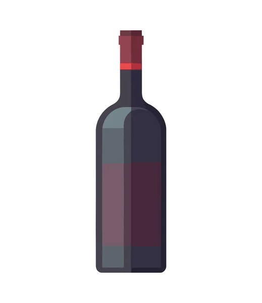 Şarap Şişesi Simgesiyle Izole Edilmiş Gurme Kutlaması — Stok Vektör