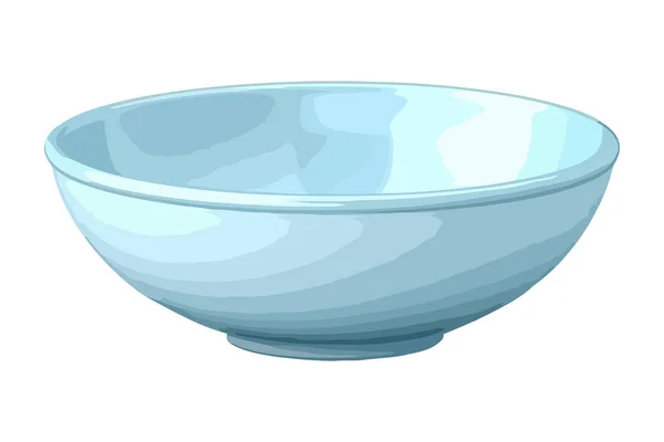 Blue Pottery Bowl Design Icon Isolated — Stock Vector