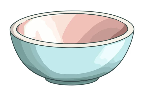 キッチン用品青い陶器の食器のアイコンを隔離 — ストックベクタ