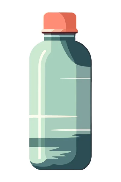 アイコン内に新鮮な液体が閉じ込められた透明なボトル — ストックベクタ