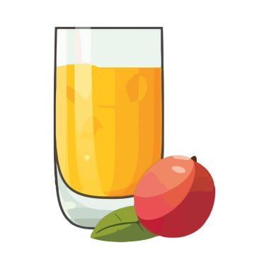 İzole edilmiş cam bir ikonda taze meyve kokteyli.