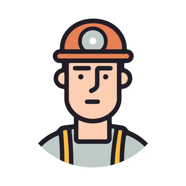 Construction Worker Hardhat Equipment Icon Isolated — Stock Vector