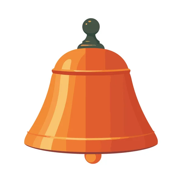 Golden Handbell Ringing Isolated Icon Design — Stock Vector