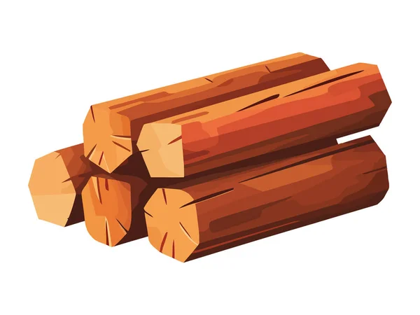 Pilha Madeira Naturezas Firewood Heap Design Ícone Isolado — Vetor de Stock