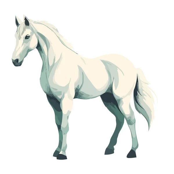 Кінь Тварина Білому Тлі Ізольована — стоковий вектор