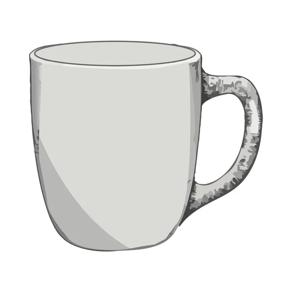 Cappuccino Chaud Tasse Blanche Sur Icône Table Isolé — Image vectorielle