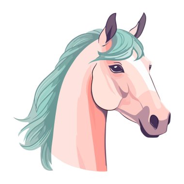 Şirin çizgi film midillisi gülümseyen ikon izole edilmiş.