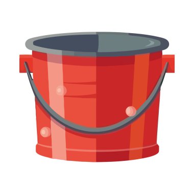 kırmızı plastik kova ekipman simgesi izole edildi