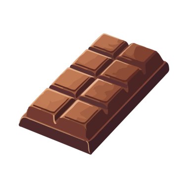 Tatlı çikolata parçalanmış lezzetli dilimler izole edilmiş ikon