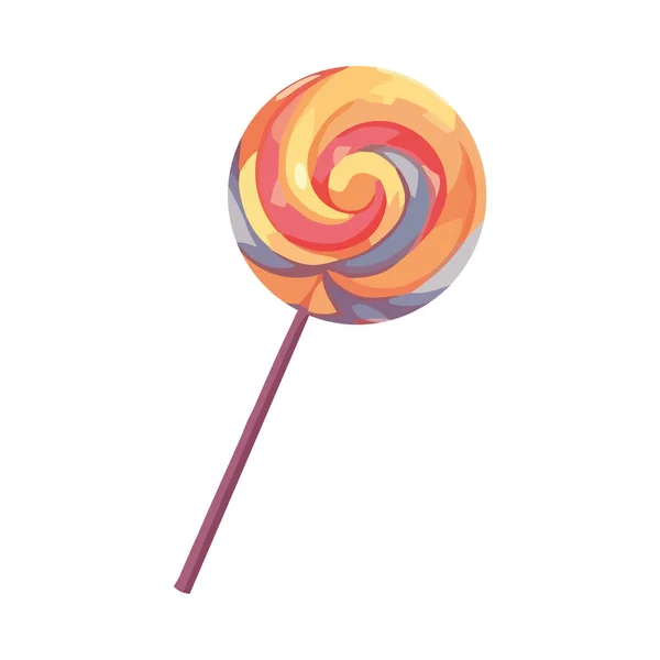 Bunte Bonbon Spirale Eine Süßigkeit Ikone Isoliert — Stockvektor