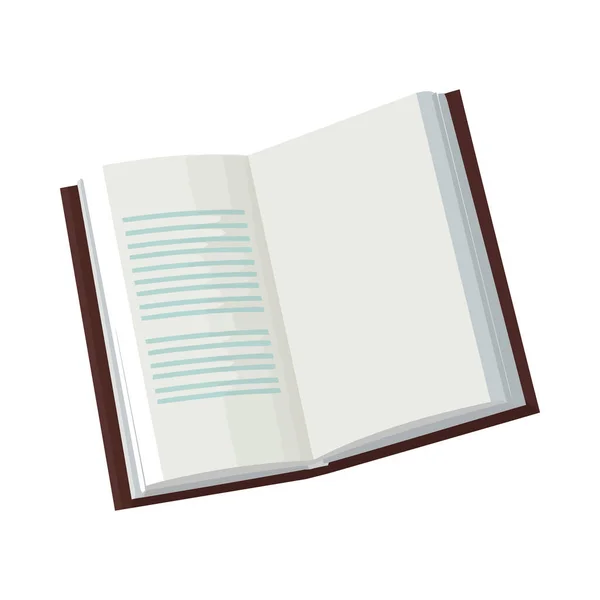 Aprender Literatura Icono Página Libro Texto Blanco Aislado — Vector de stock