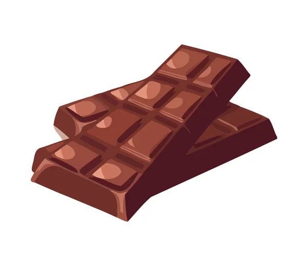 Складка Шоколадного Бару Значок Солодкого Освіження Ізольовано — стоковий вектор