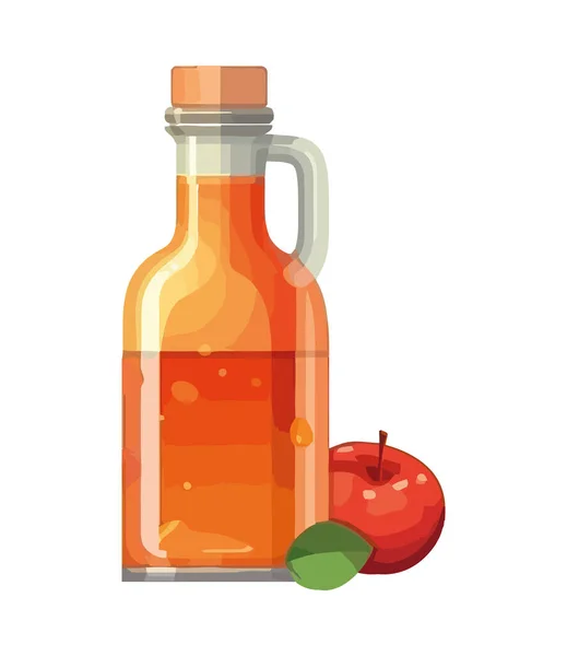 新鲜有机果汁饮料图标分离 — 图库矢量图片