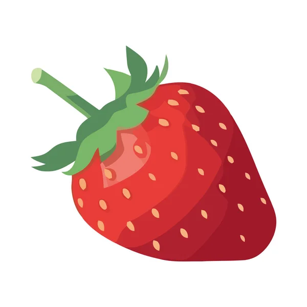 多汁的成熟草莓 一个甜蜜的夏季小食图标隔离 — 图库矢量图片