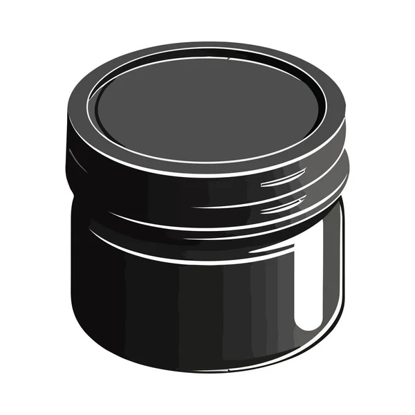Black Plastic Container Template Icon Isolated — Stock Vector