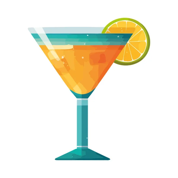 Fresh Citrus Martini Perfect Summer Parties Icon Isolated — Stock Vector