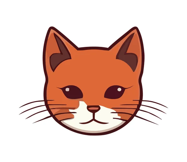 Cute Cartoon Kitten Fur Icon Isolated — Stock Vector
